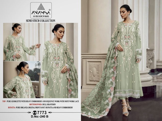 Anamsa 240 A To D Hits Colors Georgette Pakistani Suits Wholesale Price In Surat
